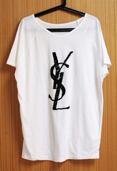 saint laurent paris t shirt ysl woman sun tan|saint laurent plain white t shirt.